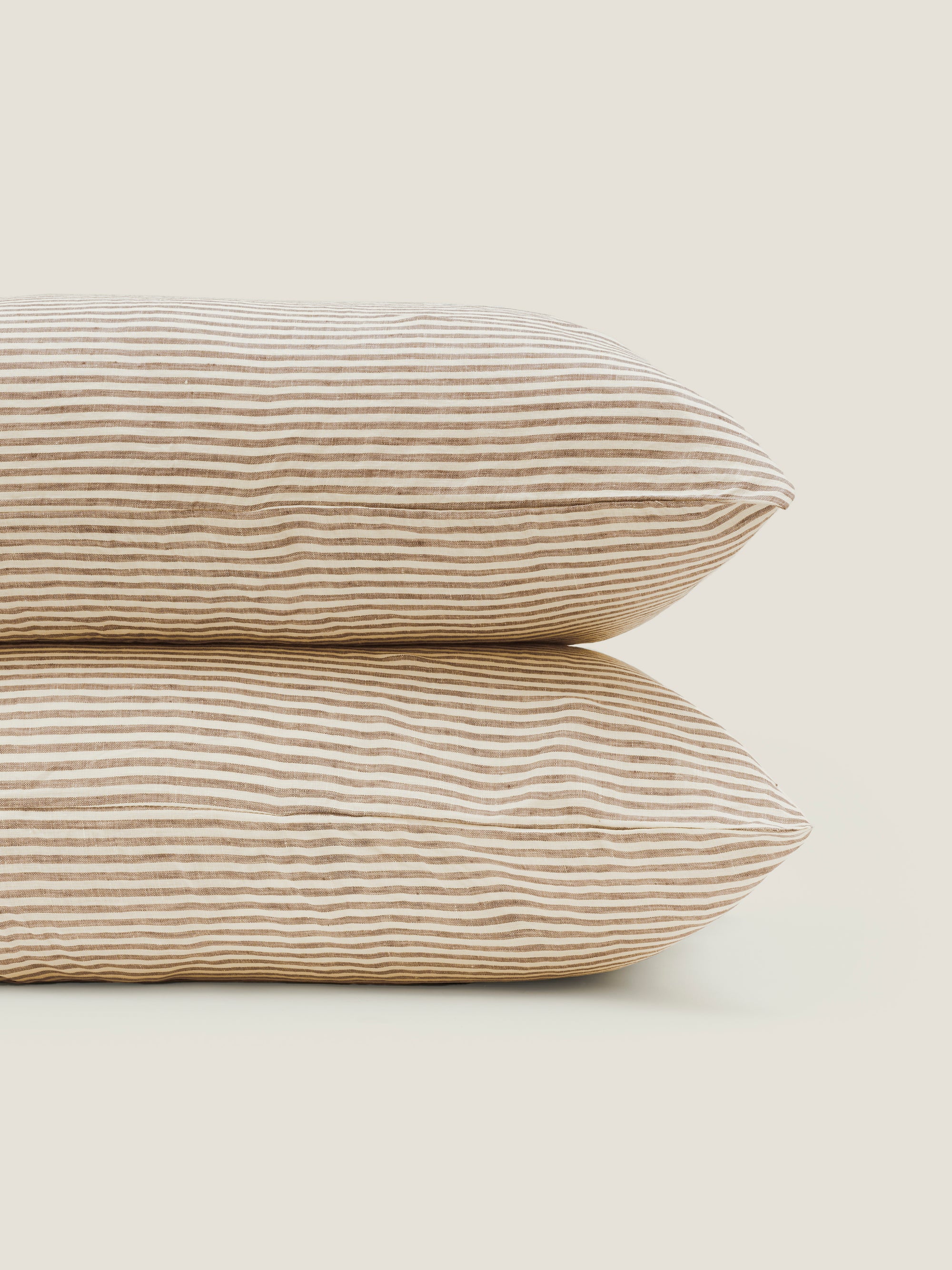 Linen Pillowcase Sets - Olive Stripes