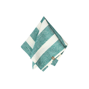 Linen Tablecloth - Emerald Stripe