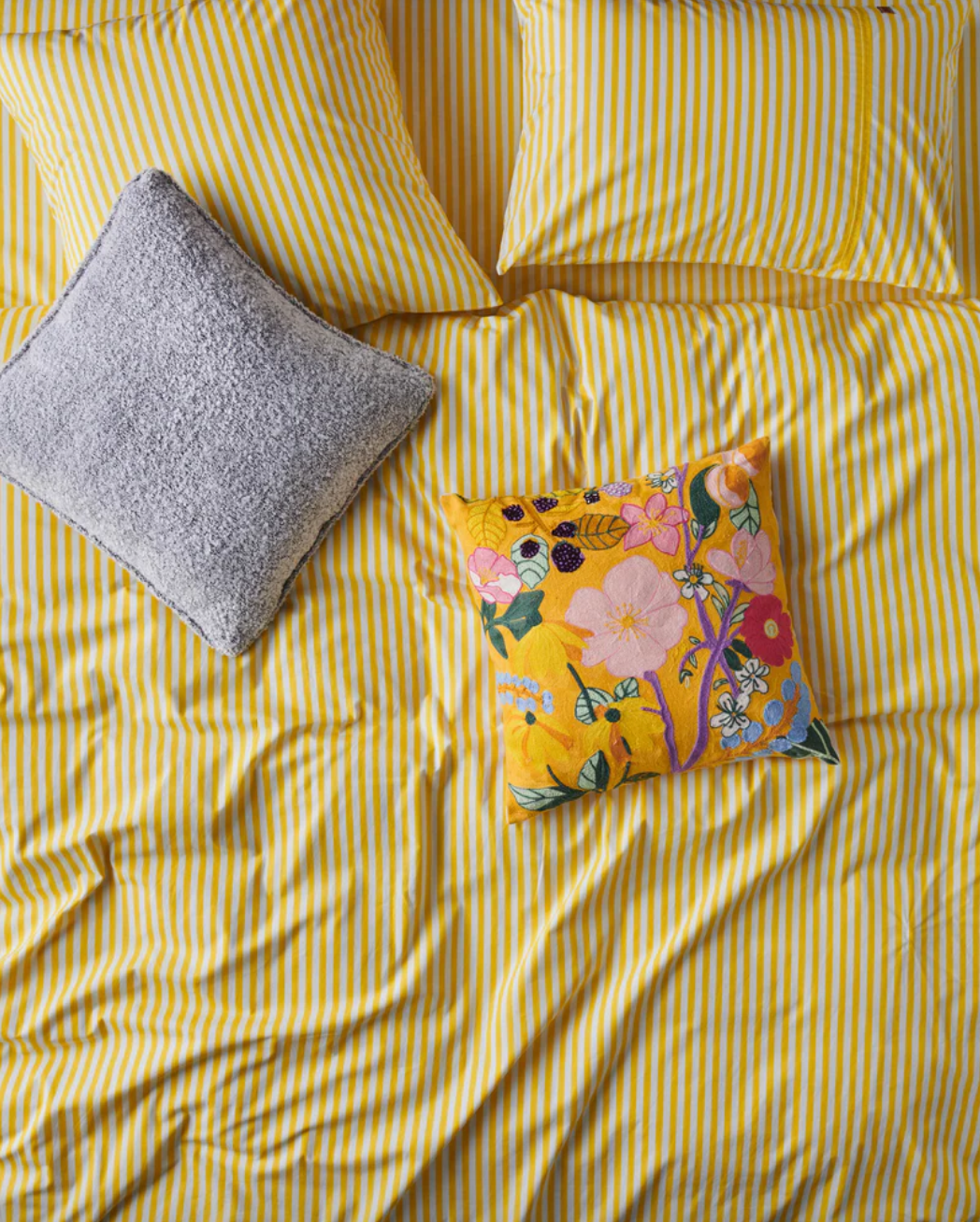 Organic Cotton Pillowcase - Limoncello Stripe