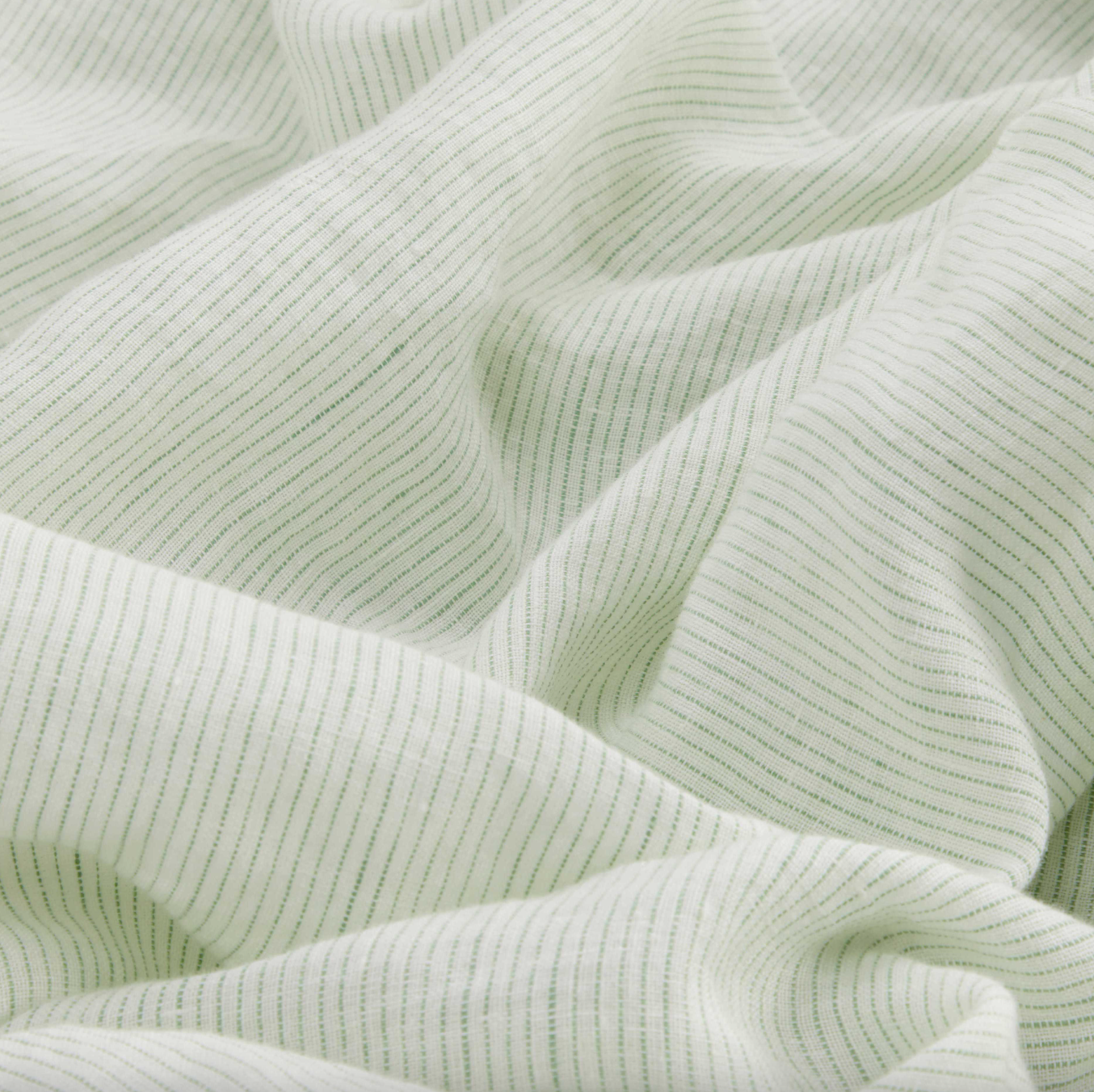 Cultiver Linen Duvet Cover Set - Fern Stripe