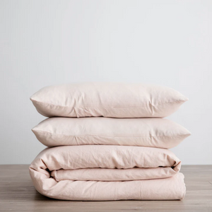 Cultiver Linen Duvet Cover Set - Blush