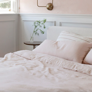 Cultiver Linen Duvet Cover Set - Blush