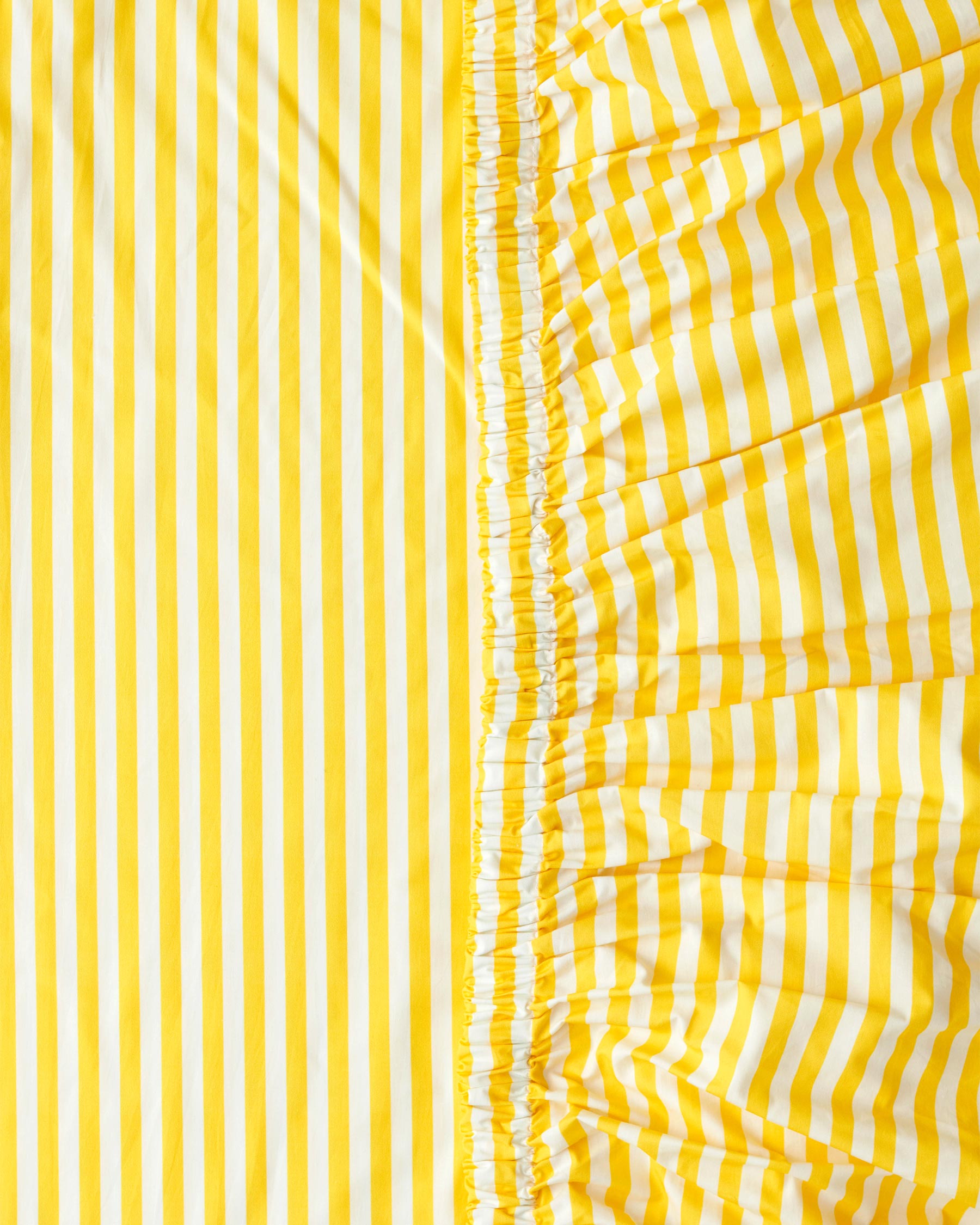 Organic Cotton Fitted Sheet - Limoncello Stripe