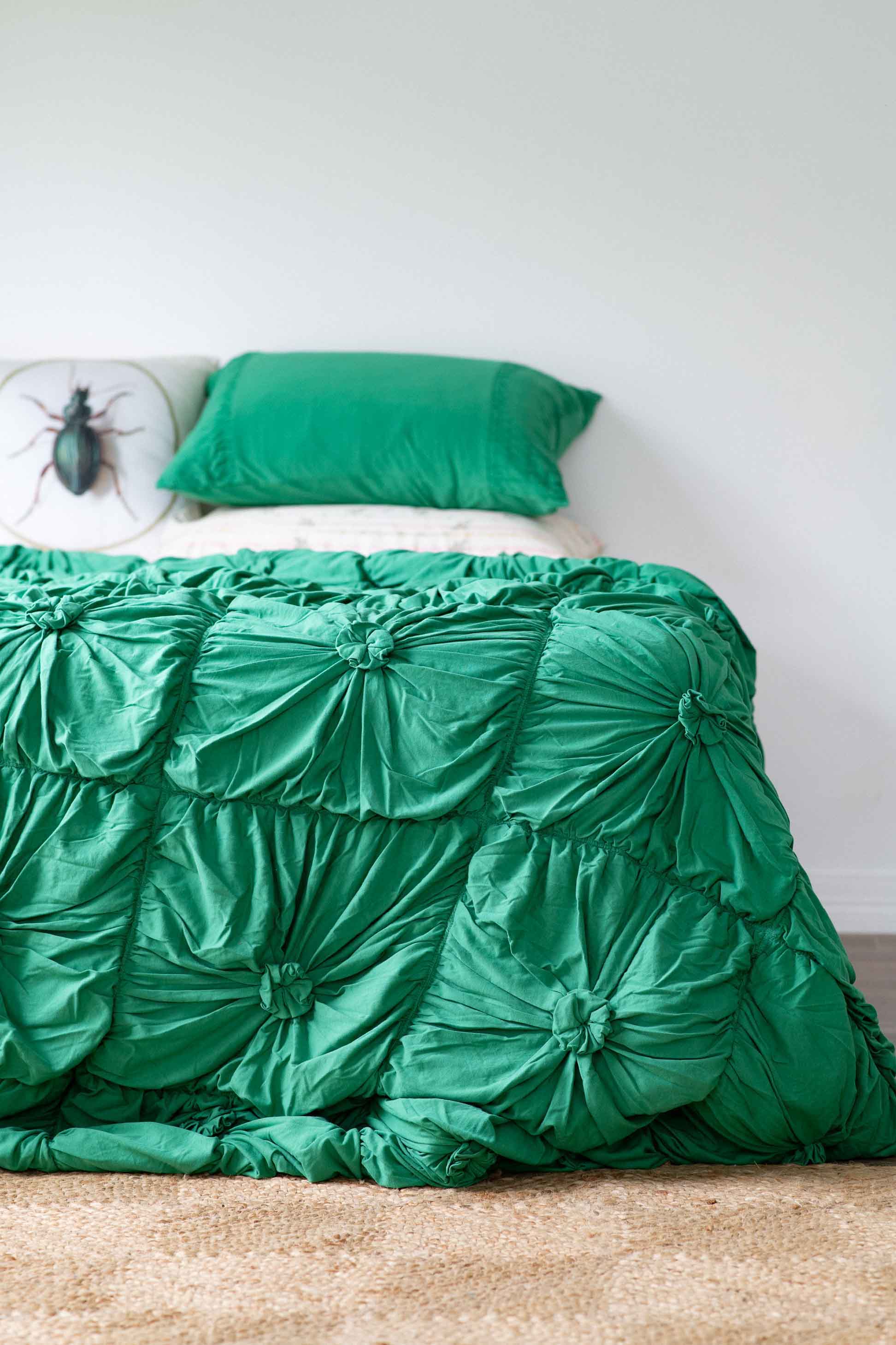 Lazybones Rosette Pillowcase Set - Emerald (PRE-ORDER)