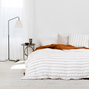 Cultiver Linen Duvet Cover Set - Cedar Stripe