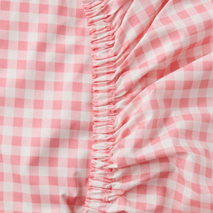 Organic Cotton Fitted Sheet - Gingham Candy