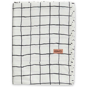 Organic Cotton Flat Sheet - Check 1-2 White and Black