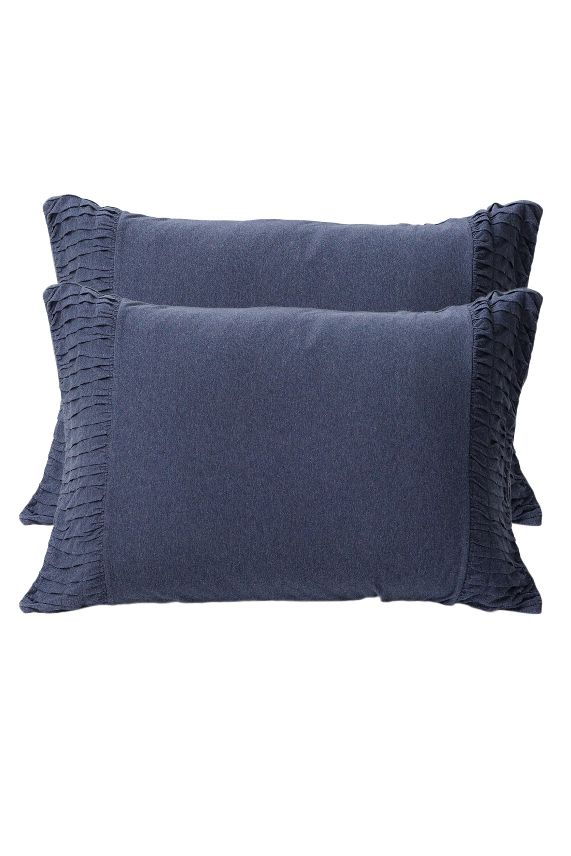 Lazybones Rosette Pillowcase Set - Indigo Marle