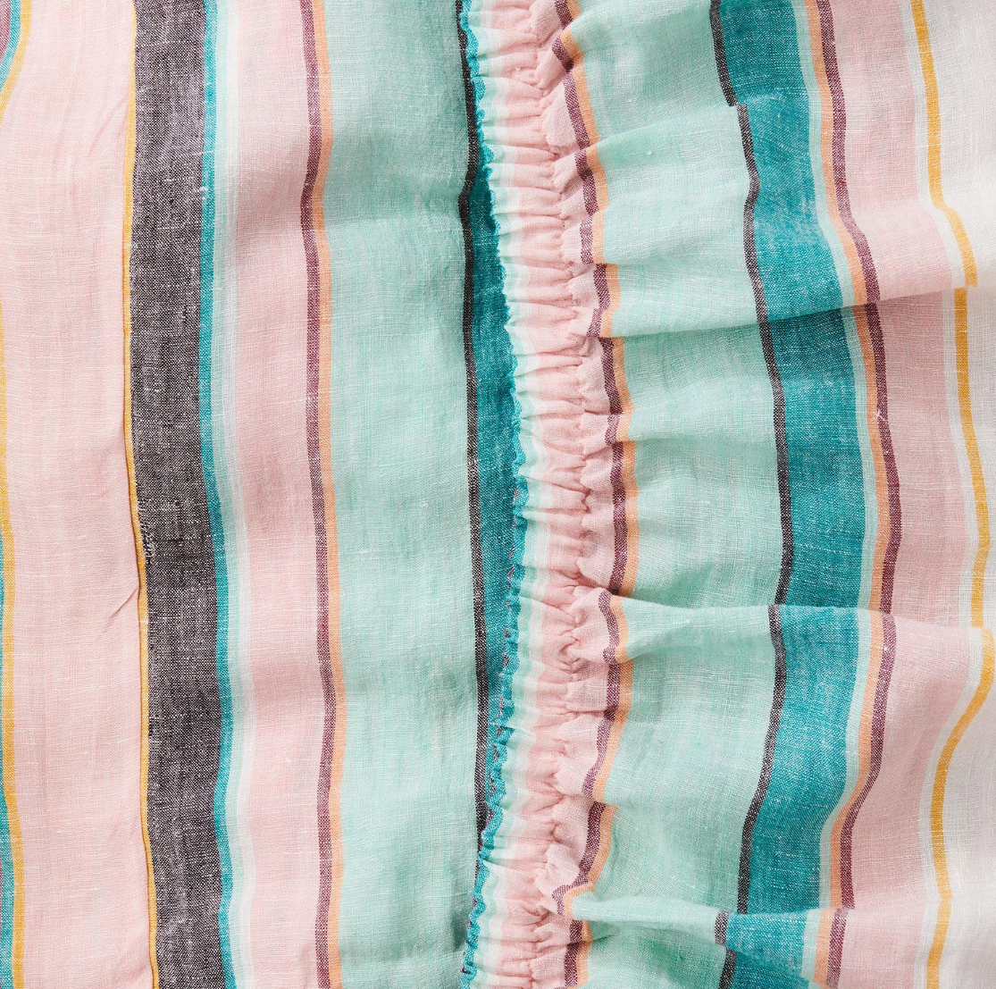 Linen Fitted Sheet - Hat Trick Woven Stripe