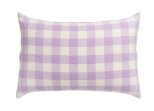 Linen Pillowcase Sets - Lilac Gingham