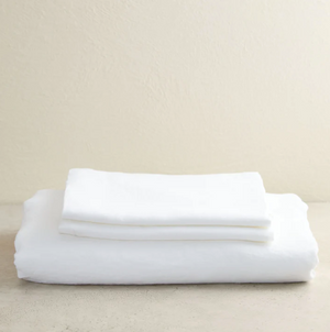 Linen Social Duvet Set - White