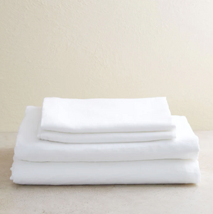 Linen Social Sheet Set - White