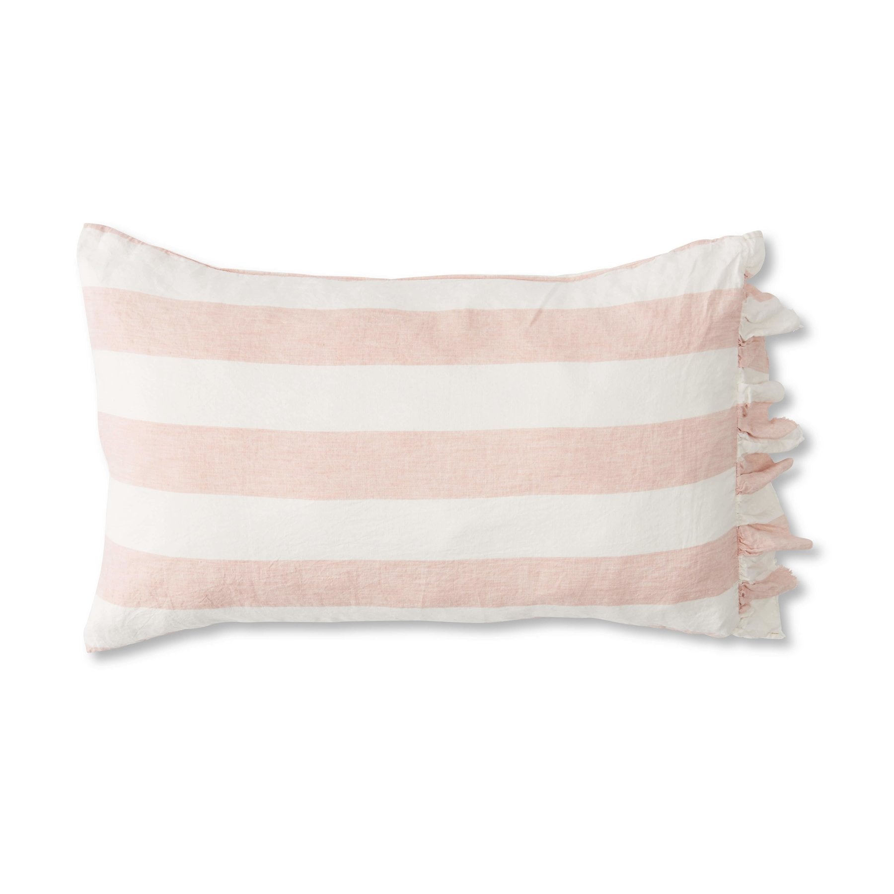 Linen Pillowcase Set - Blush Stripe